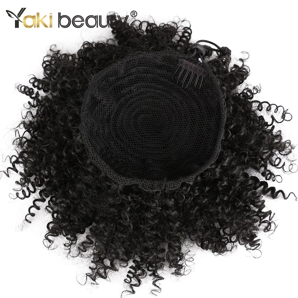 Synthetic Drawstring Puff Ponytail 12Inch Afro Kinky Curly Hair Extension Clip In Pony Tail African American Hair Extension