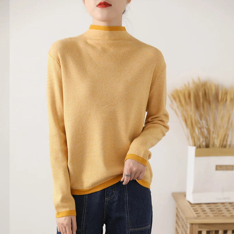 Women's Cashmere stripe  Autumn Winter Half