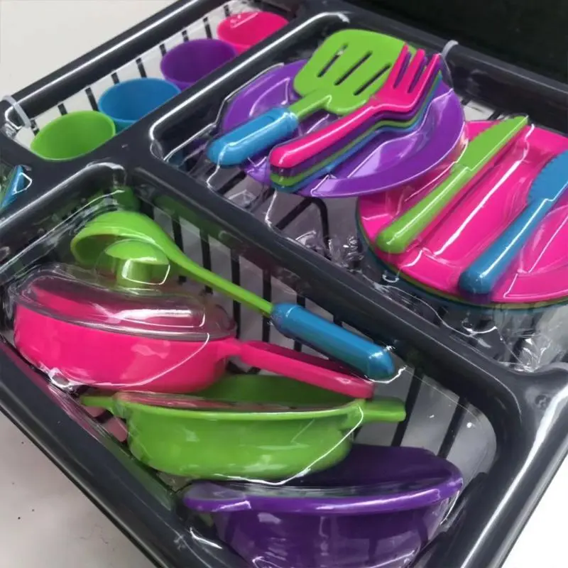 Toys 28pc Kids Kitchen Dish Playset Children's kitchen tableware set family 28 pieces of kitchen utensils