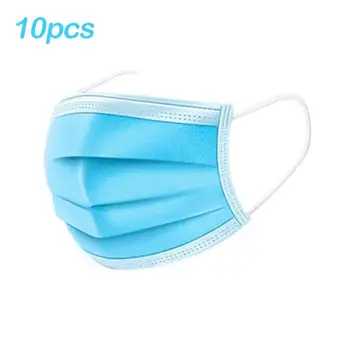 

1/10Pcs Disposable Mask Breathable Face Mask маски 3 Layers Non-Woven Outdoor Anti-fog Dust Masks Protective Mask