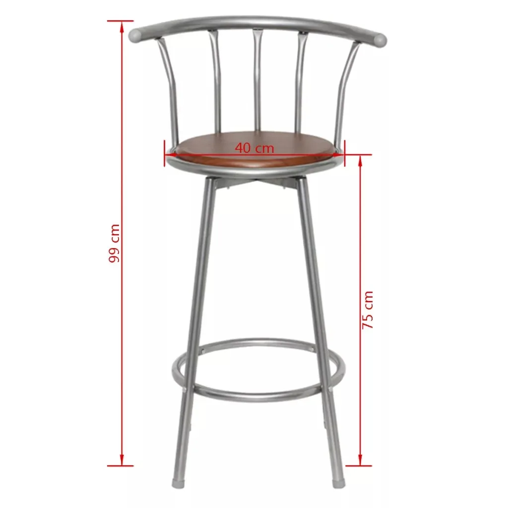 

High Quality Bar Stools VidaXL Bar Stool Metalic Chair 2 Pcs Brown Steel 360degree Swivel Bar Stools for Living Room Bar Counter
