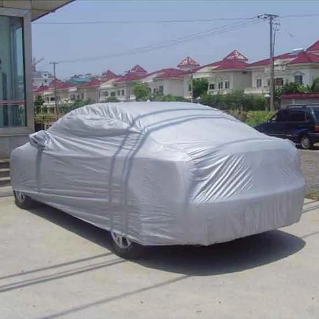 Автомобильный Серебряный чехол M/L/XL, защитный чехол для внедорожника, дышащий, для улицы, в помещении, для снега, льда, солнца, дождя, устойчивый для всех сезонов, любую погоду