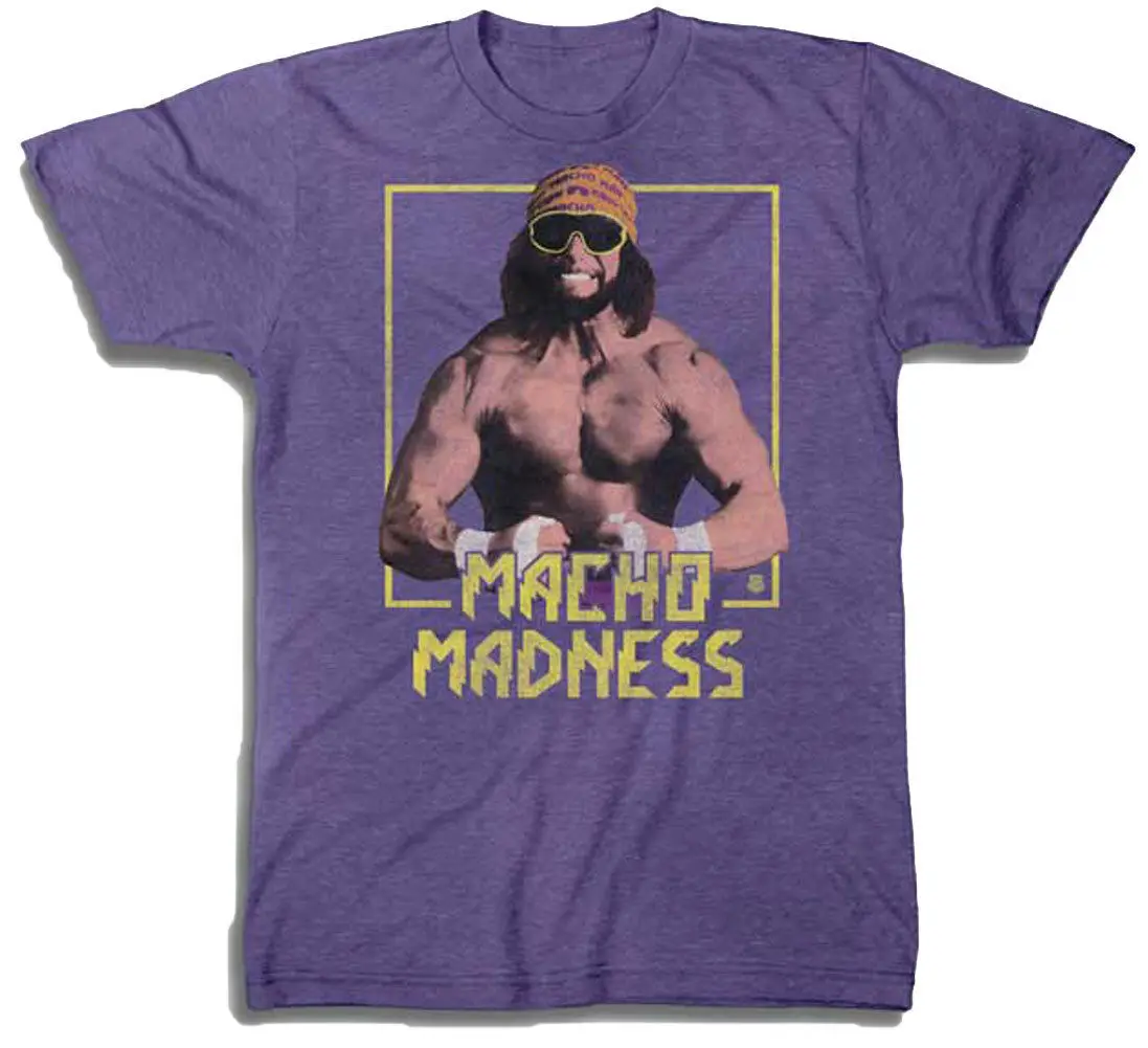 WdWE Macdho Man Macho MadneDss взрослая Футболка Лицензированная профессиональная борцовка WWF