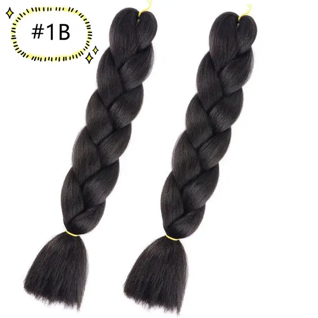 Jumbo Braiding Hair Extensions Kanekalon Braiding Hair 24 Inch Ombre Multiple Tone Colored Synthetic Hair for Women 1B