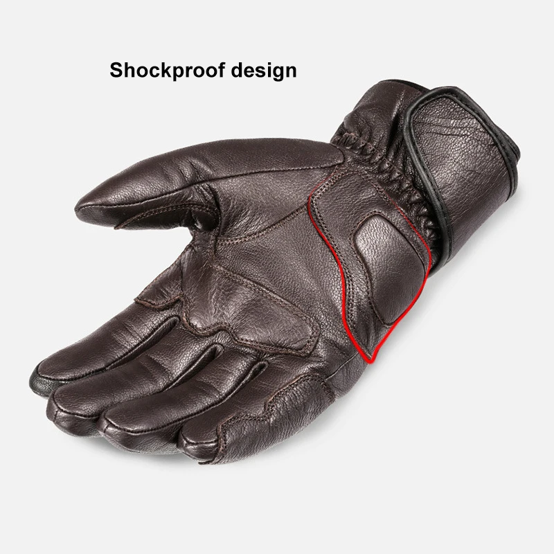 Real Leather Motorcycle Gloves Waterproof Windproof Winter Warm Summer Breathable Touch Operate Guantes Moto Fist Palm Protect