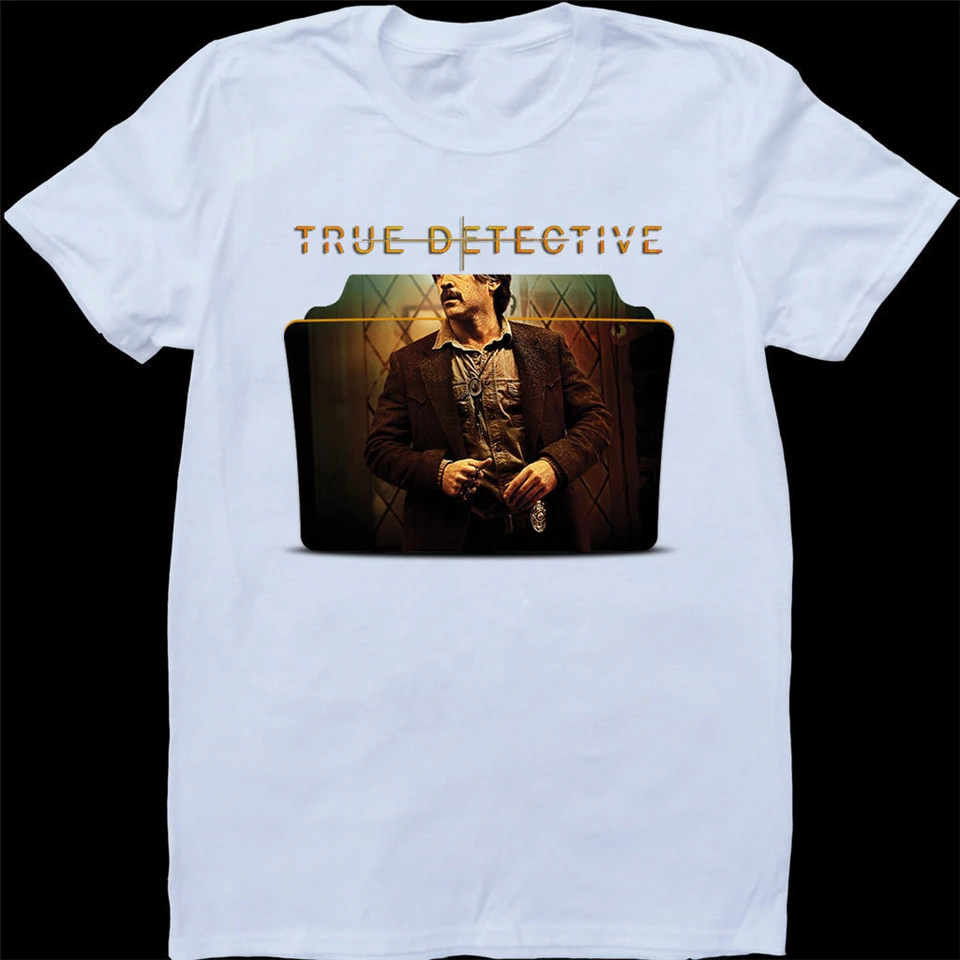 True Detective Season 2 Ray Velcoro Mens White Custom Made T-Shirt Printing Tee Shirt |