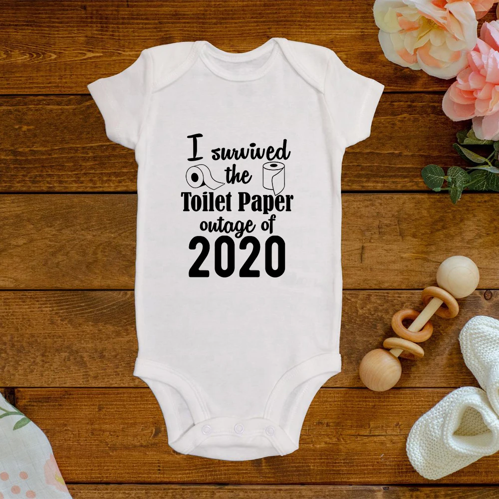 

I Survived The Great Toilet Paper Outage Of 2020 Toddler Jumpsuits Harajuku Newborn Bodysuit Summer Toilet Paper Ropa De Debe