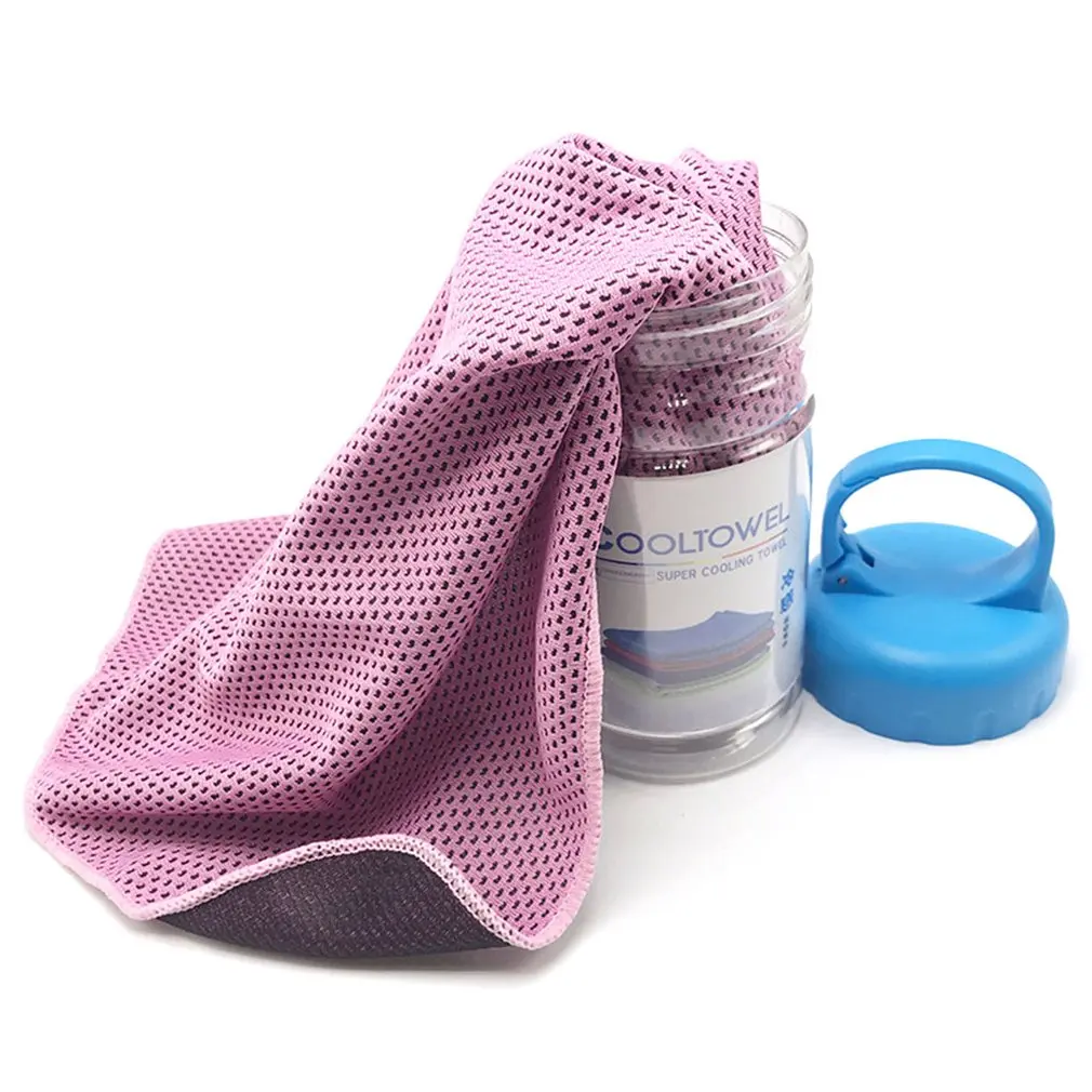 pink Practical Outdoor Cold Sense Sports Towel Ice Towel Heatstroke Cooling Artifact Gift Cold Sense Silk Ice Towel - Цвет: pink