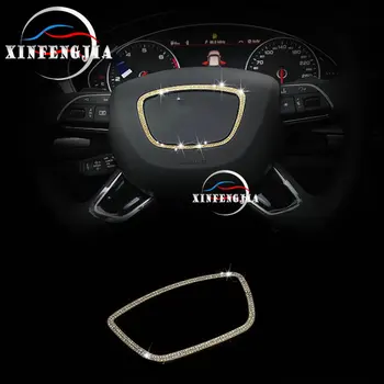 

For Audi Q5 Q7 13-17 Crystal Style Steering Wheel Center Logo Frame Trim