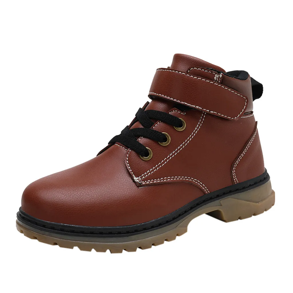 Fashion Children's Shoes Round Head Comfortable Casual Leather Boots Ankle Boots chaussures enfant garcon calzado infantil