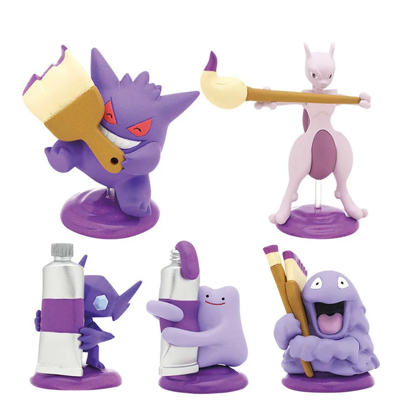 

Takara Tomy Pokemon action figures Gashapon Palette Series Painting Tool Purple Version Super Dream Stinky Mud Blind Box Toys