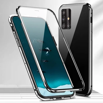 

For Samsung Galaxy A51 A 51 Case Dual Tempered Glass 360 Full Protection Phone Case For Samsung A71 A 71 Cover Metal Magnet Clip