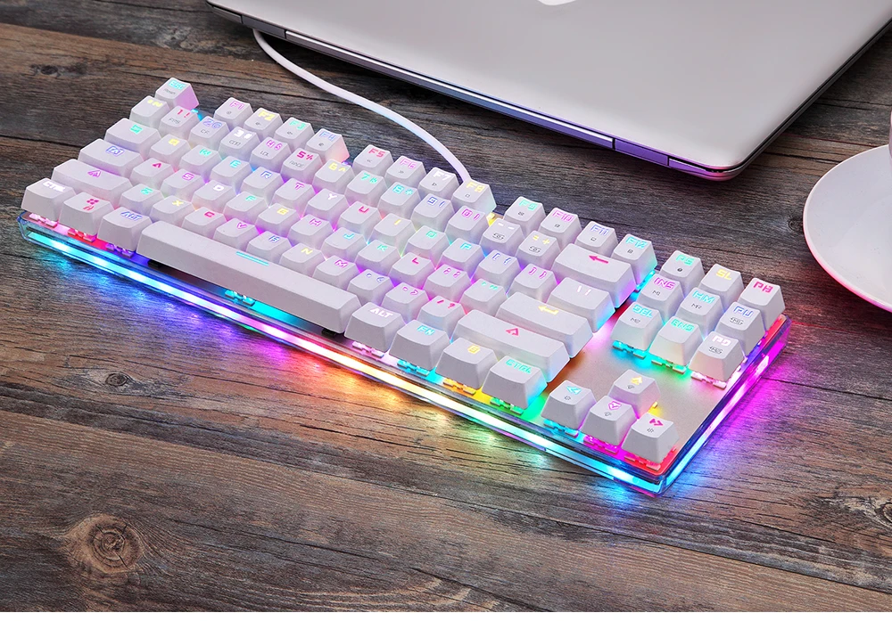 Motospeed K87S USB Проводная Механическая клавиатура синие красные переключатели геймерская клавиатура с RGB подсветкой 87 клавиш для ПК компьютерных игр
