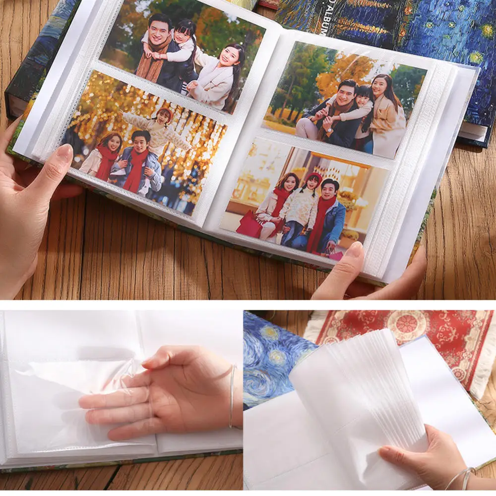 Photo Album Photo Album 100 Pockets Artist Cover For 5/6/7'' Photos Polaroid Collection Family Album Memorial Book Gift For Kids Women