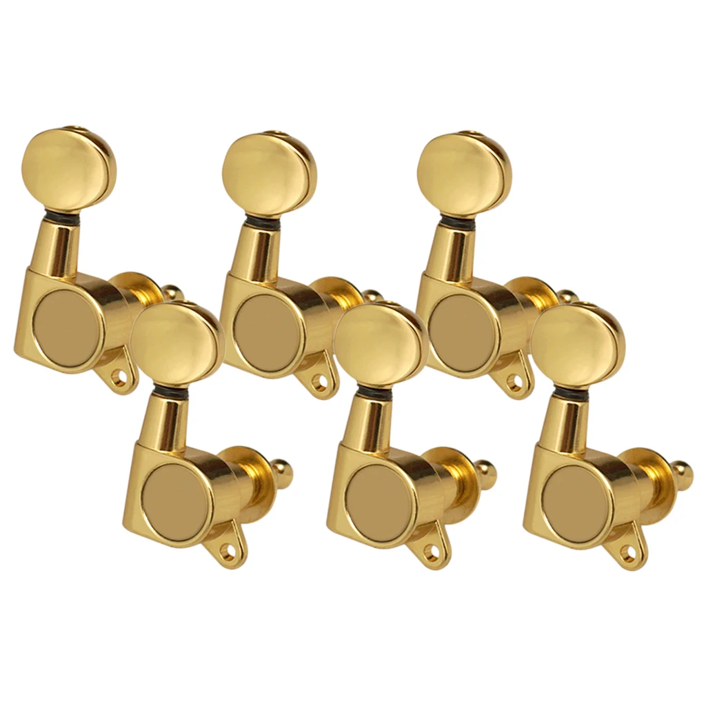 

6pcs Ankle Keys Tuning Head Peg Mechanical 6R Retro Zinc Alloy For Electric Acoustic Guitar - Gold