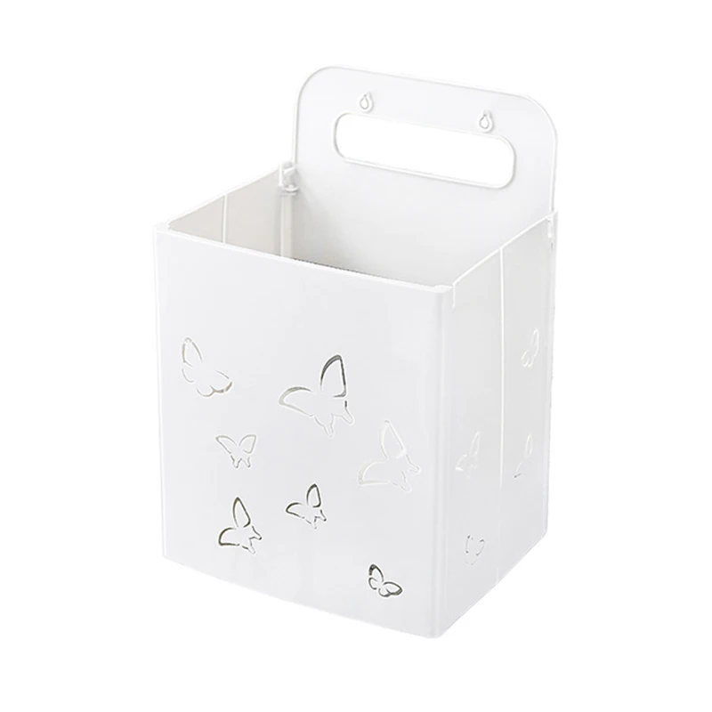 

Folding Laundry Basket Plastic Wall Mounted Dirty Clothes Storage Basket Organizer for Laundry Room Laundry Hamper