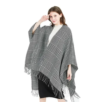 

2020 New Time-limited Hijab Winter The Spring And Autumn Winter Plover Case Split Big Shawl Imitation Jacquard Tassel Shawls