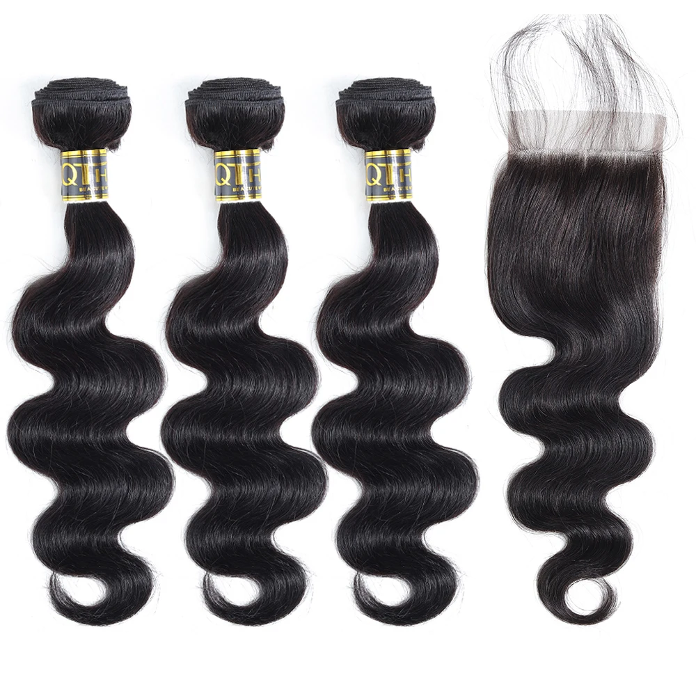 human hair bundles with closure