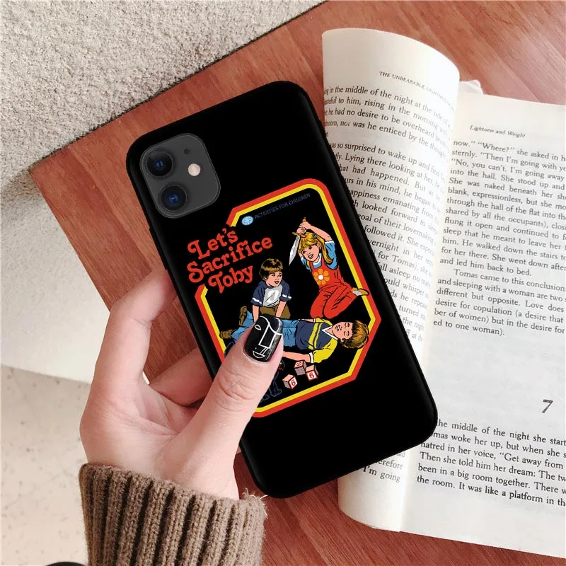Funny Halloween Satan Vintage Let's Summon Demons Graphic Black silicone Phone Case For iPhone XR X XS 11 Pro Max 8 7 6 6S Plus - Цвет: T7920