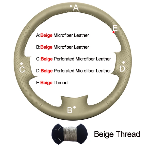 Автомобильная крышка рулевого колеса для Toyota RAV4 2013- Corolla- Corolla iM(US) Scion iM Volant - Название цвета: Beige Leather