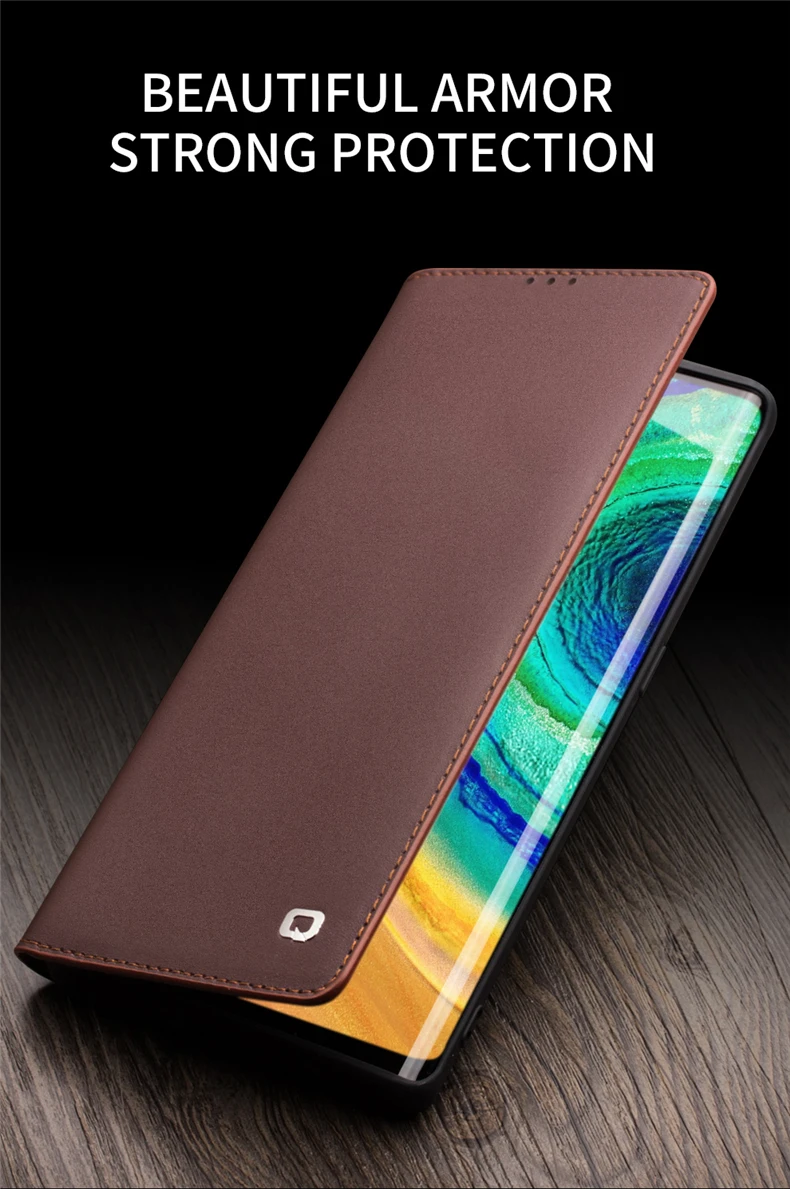 QIALINO Роскошный чехол из натуральной кожи для huawei mate 30 Pro стильный ручной работы с отделениями для карт кошелек флип-чехол для mate 20 Pro