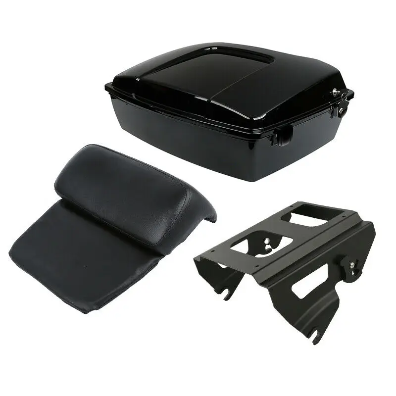 

Motorcycle Chopped Pack Trunk with Backrest For Harley Tour Pack Touring 1997-2013 2009-2013