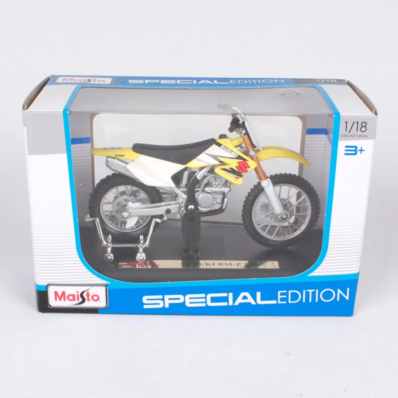Maisto 1/18 1:18 Масштаб Suzuki RM Z250 Мотоциклы мотоциклы литые модели дисплей подарок на