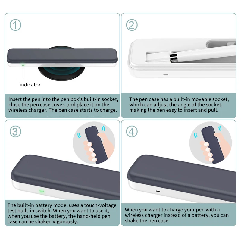 Коробка для хранения, пенал для Apple Pencil, беспроводная зарядная коробка, приемная коробка для стилус для Ipad, чехол для зарядного устройства, чехол для переноски