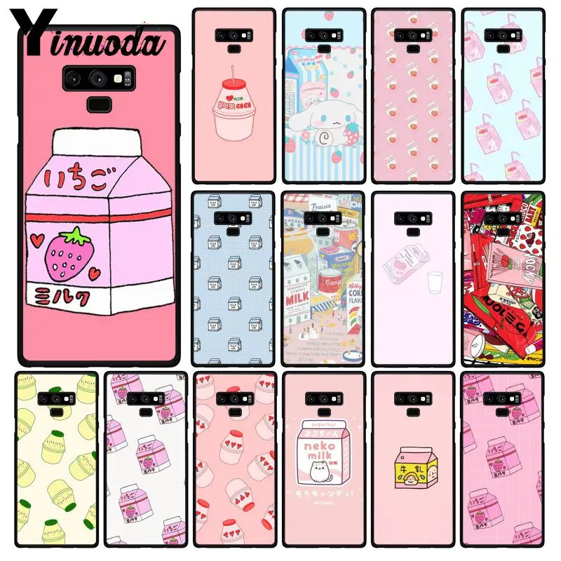 Yinuoda Kawaii японская клубника молока коробка чехол для телефона Samsung Galaxy Note7 8 9 5 10 Pro A50