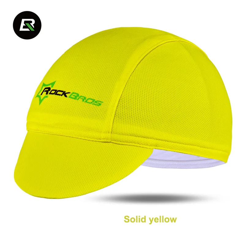 Solid Yellow ROCKBROS, велосипедная повязка на голову, шапка для велосипедного шлема, Одежда для велосипедного оборудования, шапка для мужских гоночных велосипедов, многоцветная, свободный размер, шапочка для верховой езды - Цвет: Solid Yellow