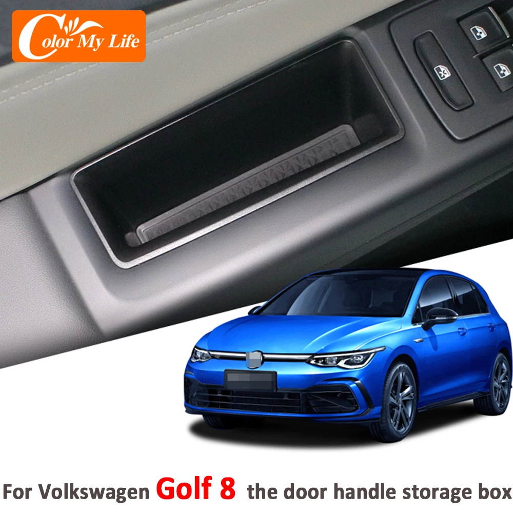 Scatola Di Immagazzinaggio Della Porta Laterale Dell'Auto Per Volkswagen Vw Golf 8 Mk8 2020 2021 R Gti Gte Porta Bracciolo Contenitore Maniglia Di Sto