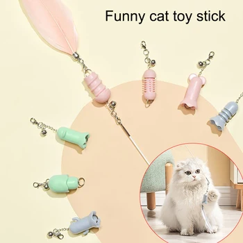 

Cat Toys Multi Feather Teaser Wand Teeth Cleaning Toy Cat Training Exercise Chaser Toy 7Pcs/set S7
