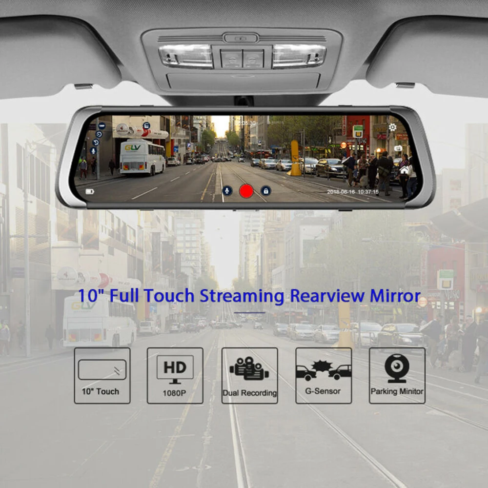 10 двойной объектив Full HD 1080P Dash Cam автомобильная парковка в режиме реального времени дисплей вид парковки