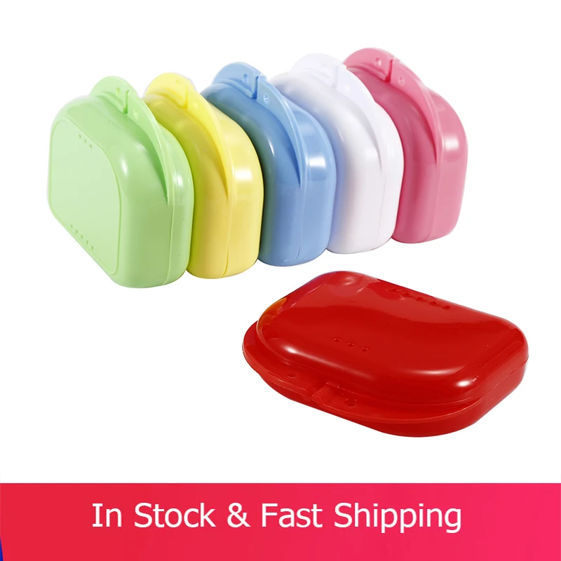 

1PCS Dental Retainer Denture Storage Case Orthodontic Mouthguard Denture Bath Retainer Box Dental Storage Container Organization