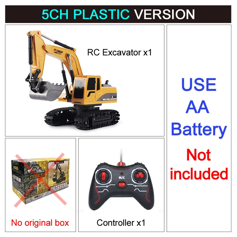 2.4Ghz 1:24 RC Excavator Toy 6 Channel RC Engineering Car Alloy And Plastic Excavator 6CH And 5CH RTR For Kids Christmas Gift 16