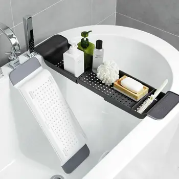 

Newest Bathtub Tub Shelf Caddy Rack Shower Holder Rack Storage Tray Over Bath Organizer Bathroom