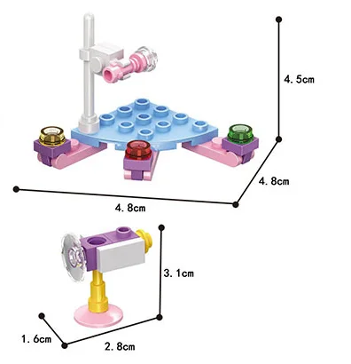 6 Pcs/Lot City Creator Friends Fairy Princess Star House Open Stage Building Stacking Block Toys Gift for Girls