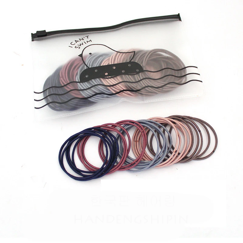 100 teile/beutel 5CM Haar Zubehör Frauen Gummibänder Scrunchies Elastische Haarbänder Mädchen Stirnband Pferdeschwanz Holde Krawatten Gummi für haar – Detail 7