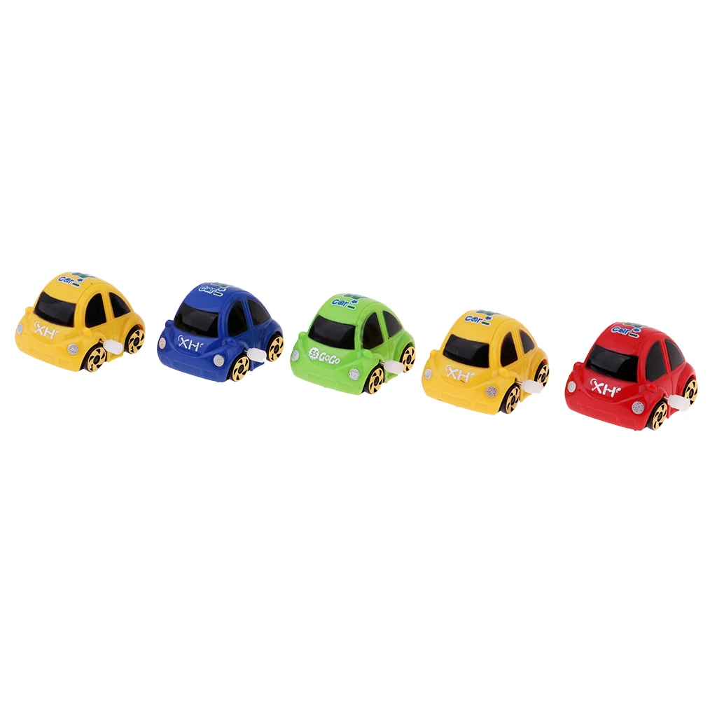 5-Pack Mini Plastic Wind-up Car Toys for Goody Bag Easter Eggs Filler Boy Toddler Gift Children