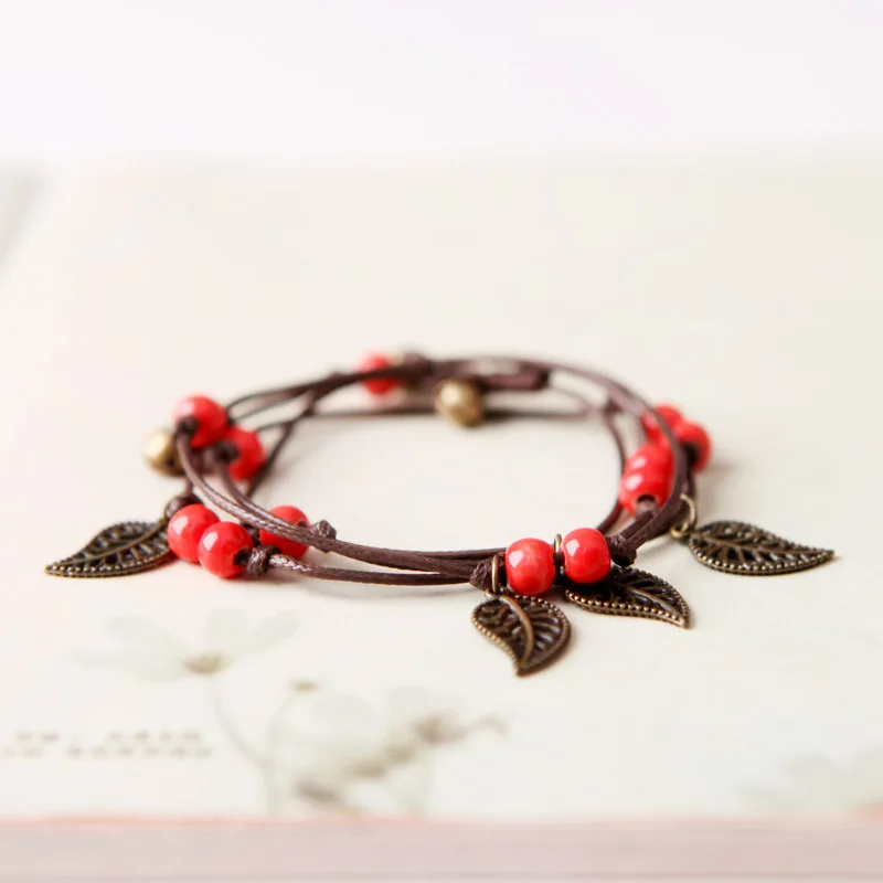 

DoreenBeads New Handmade Ceramic Multilayer Pendant Bracelet Vintage Nature Style Gift for Girlfriend Jewelry Charms Gift,1 PC