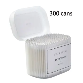 

300Pcs/Box Disposable Double-Headed Cotton Swabs Buds Tipped Round Multipurpose Applicators Safe Paper Stick Ear Cleaning Tools