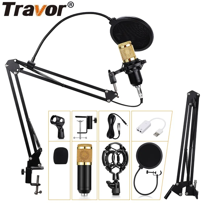 Travor профессиональный студийный микрофон конденсаторный аудио 3 5 мм проводной