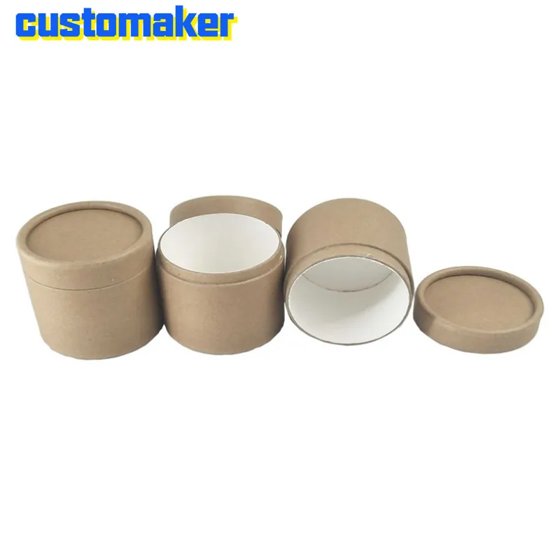 

500pcs ECO Waterproof inner wall cowhide round paper tube 60*65mm package spot without pattern round candy can food cylinder