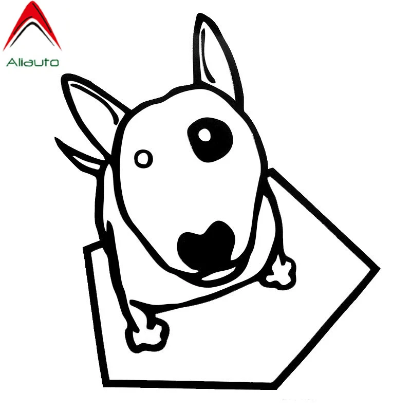 Aliauto Bull Terrier Dog Car Stickers Waterproof Vinyl Cartoon Decal Automobile Motorcycles Decoration Black/Silver 13cm*12cm | Автомобили