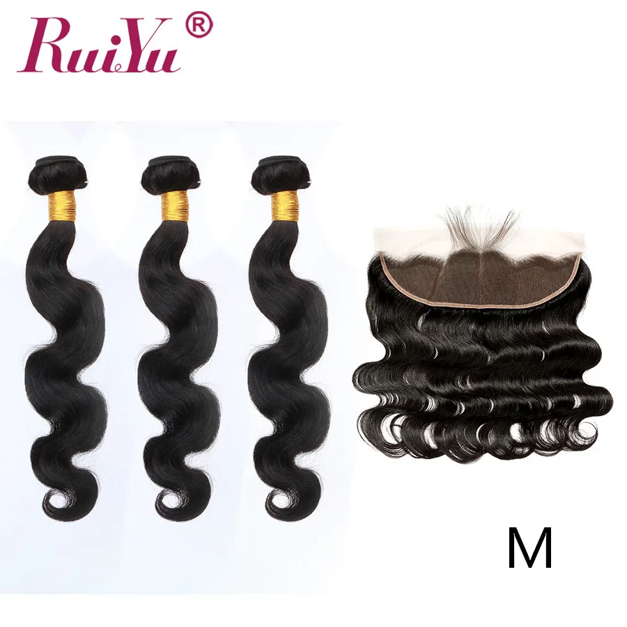 Волосы remy волнистые пряди с фронтальной предварительно вырезанные 13x4 уха до