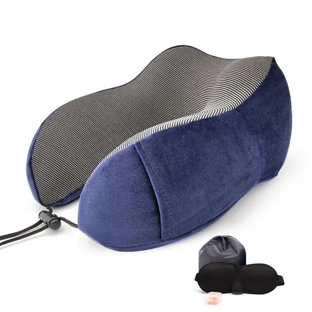 Подушка для путешествий с эффектом памяти, подушка для шеи и шеи, подушка для самолета, автомобиля, офиса, подушки для сна, u-образная подушка для головы, подушка для поддержки подбородка - Цвет: u  lan daizi