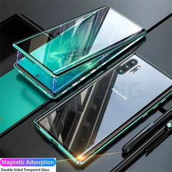 

Double Sided Tempered Glass cases For Samsung A 10 20 30 40 A50 A60 A70 A80 Magnetic Metal cover Galaxy M20 M30 A7 A8 A9 A81 A91