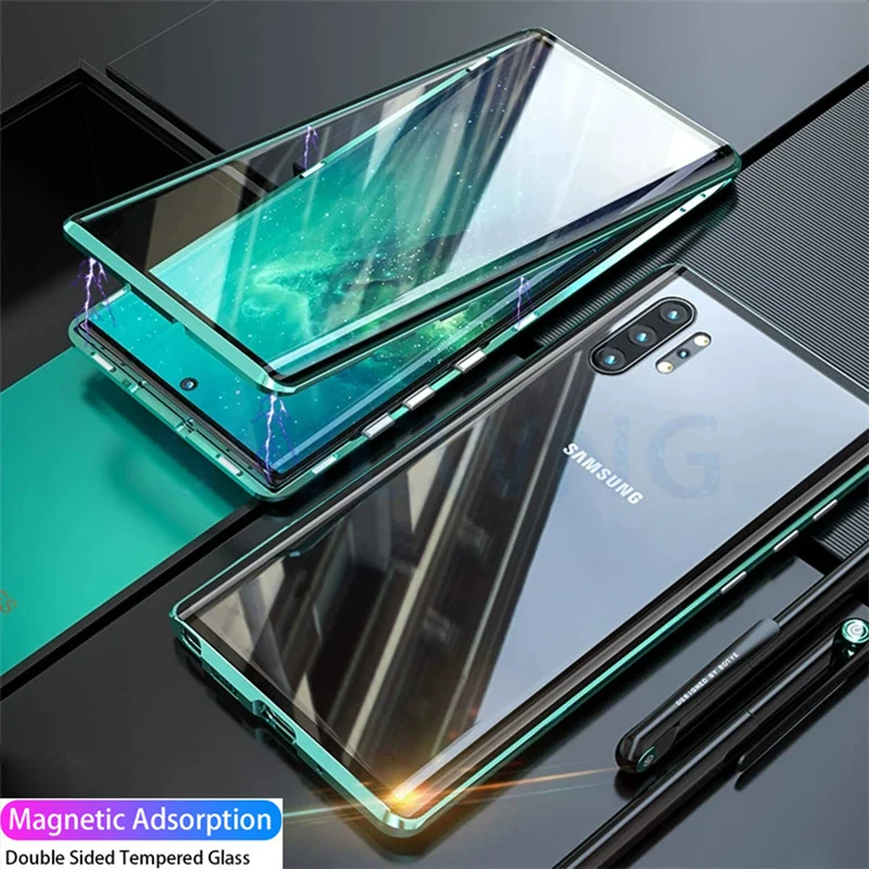 Двухсторонние чехлы из закаленного стекла для Samsung A 10 20 30 40 A50 A60 A70 A80 магнитный