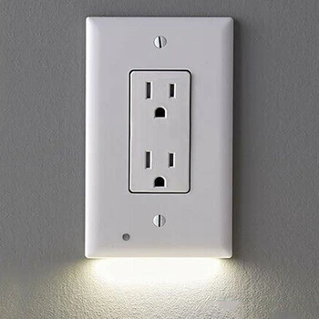 

BORUit 5/10PCs Wall Socket Cover with LED Lights Convenience Sensor Outlet Plate Light for Bedroom Hallway