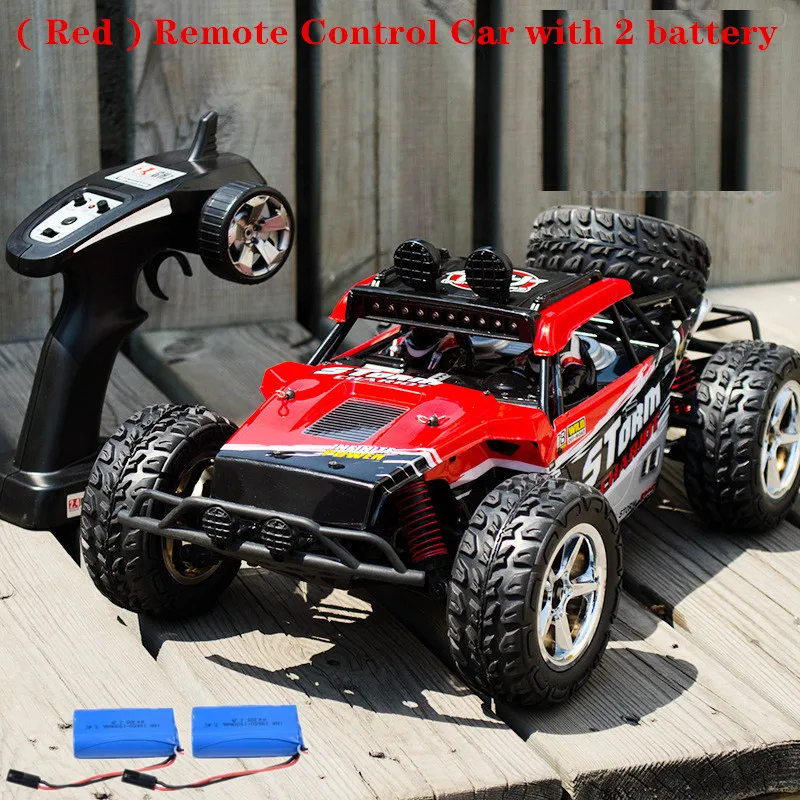 RC автомобиль 4WD 2,4G высокоскоростной Багги скалолазание автомобиль RC дрейф гоночный грузовик с светильник 38 км/ч четырехколесный привод Дистанционное управление автомобиль игрушки - Цвет: Red RC Car 2Battery